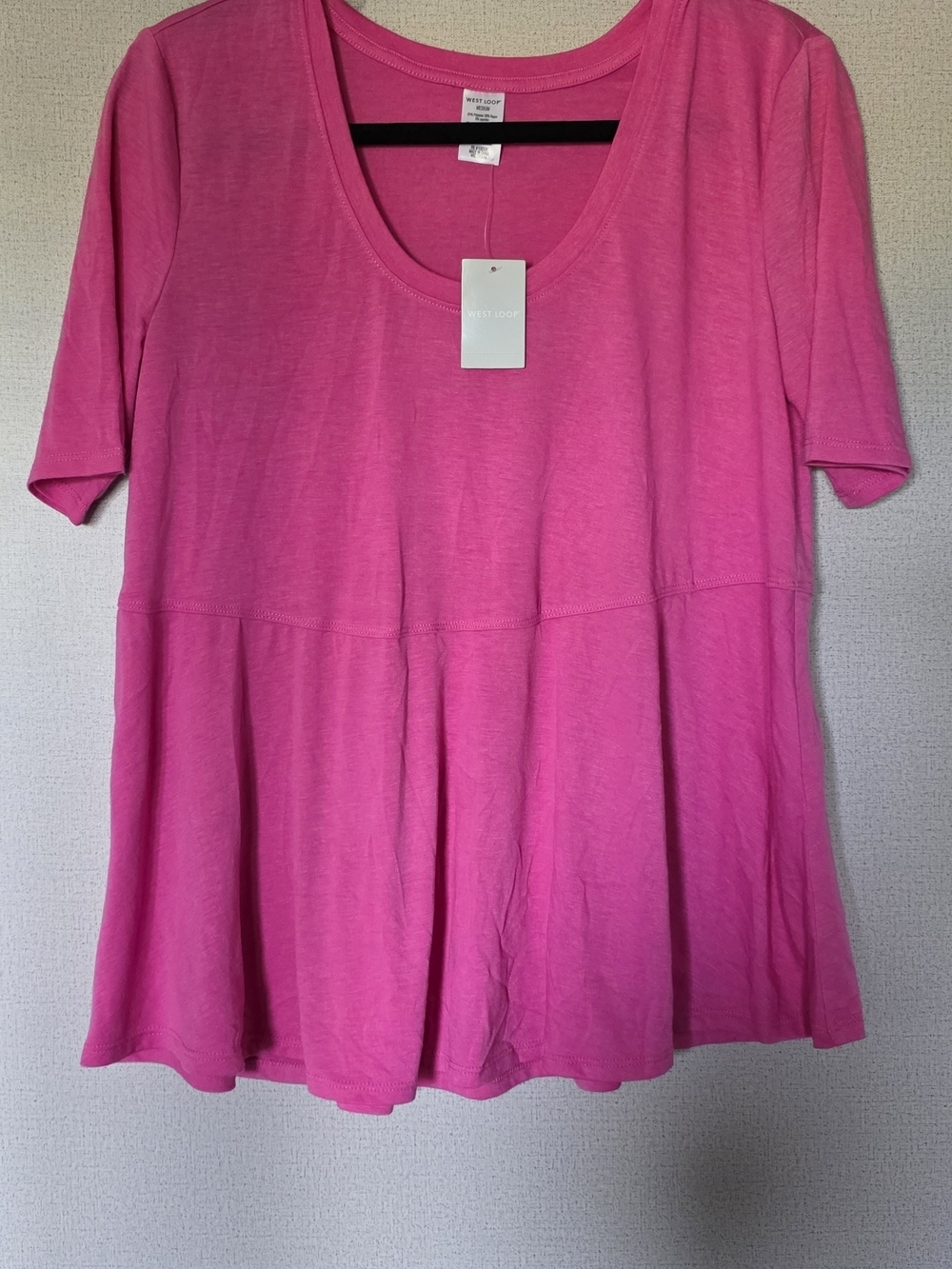 west loop Bright Pink Scoop Neck Babydoll Tunic